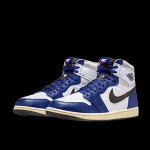 Nike Air Jordan 1 High Retro OG Rare Air Mens Size 9.5 White Deep Royal Blue